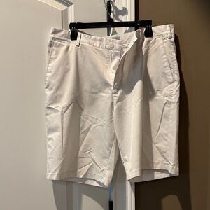 adidas Men's Cream Flat Front Shorts